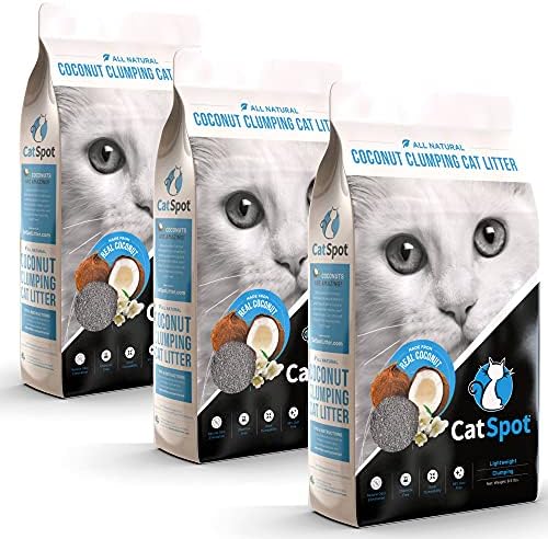 CatSpot Coconut Clumping Cat Litter, 100% Natural Coconut Coir, Lightweight & Low Dust, Strong Odor Control, Biodegradable, Chemical-Free