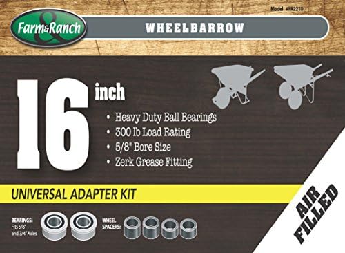 Farm and Ranch FR2200 Pneumatic Replacement Tire for Wheelbarrows and Utility Carts, 13-Inch, Black