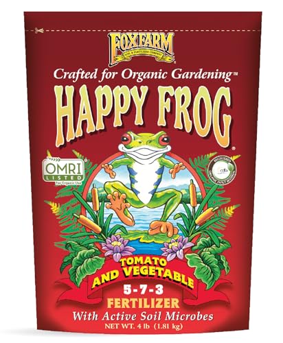FoxFarm Happy Frog Tomato & Vegetable Fertilizer - Vegetable Fertilizer for Vigorous Feeders, 5-7-3 Blend with Calcium & Mycorrhizal Fungi