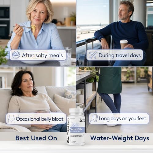 Youth & Tonic Natural Water Pills Weight Loss Women, Men, Water Retention
