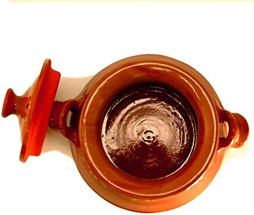 Ancient Cookware, Traditional Mexican Clay Bean Olla Pot, Terracotta, 3 Quarts