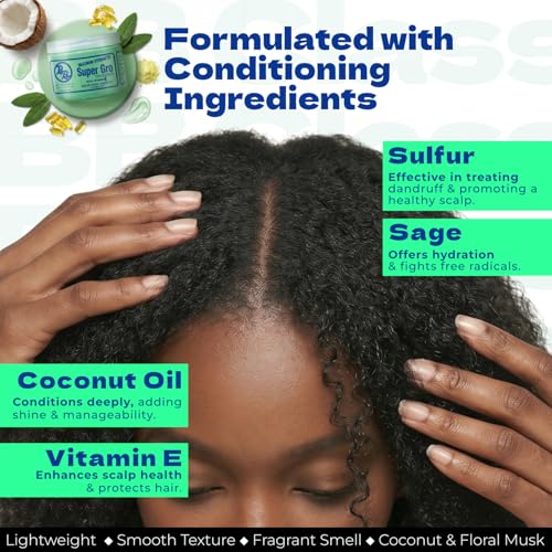 Bronner Bros Maximum Strength Super Gro Hair Grease & Scalp Treatment, 6oz | Hair Dress for Dry Scalp, Breakage Support, Shine & Healthy Hair