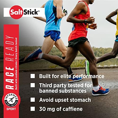SaltStick Electrolytes with Caffeine - Salt Pills and Electrolytes for Running, Hydration, Leg Cramps Relief, Sports Recovery, Hiking Essentials - Salt, Magnesium, Potassium, Vitamin D3 - 100 Count | Electrolyte capsules to replace what you lose in sweat…