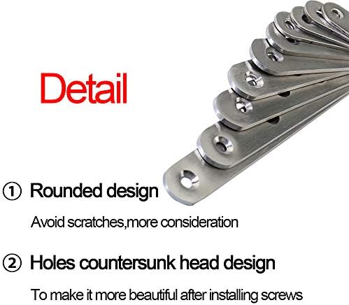 4 Pcs 9.7" Stainless Steel Flat Brackets, Mending Plates with 32PCS Screws