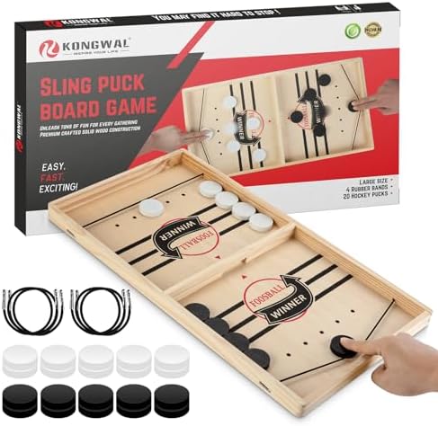 22'' Large Fast Sling Puck Game, Hockey Table Game for Family Night