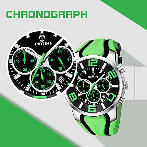 findtime Mens Sport Watches for Men Reloj para Hombre Colorful Cool Unique Analog Stylish Wrist Watch Chronograph for Running Training Stopwatch