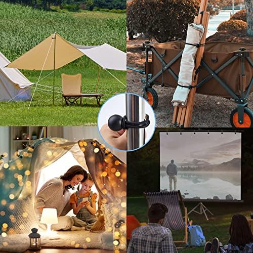 30PCS of 3 Sizes Ball Bungee Cords, 6, 9, 11 Inch Tarp Canopy Bungee Balls, Heavy Duty Tie Down Cord for Shelter, Gazebo, Camping, Tent, Cargo