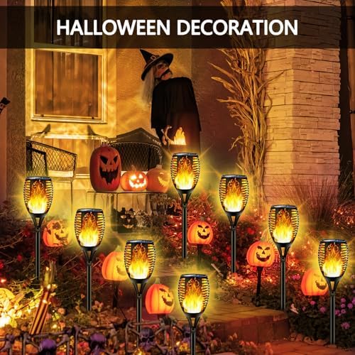 4PCs Solar Torch Lights Outdoor, 43 inch 96 LED, Waterproof Landscape Garden Pathway Light with Vivid Dancing Flickering Flames