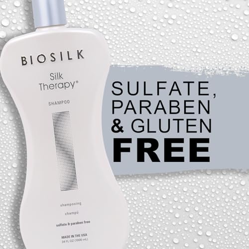 BioSilk Silk Therapy Duo Set, Shampoo & Conditioner for Gentle Cleansing, Moisturizing & Shiny Hair, Smooth, Replenished Hair, Sulfate-Free, Paraben-Free, Cruelty-Free, 12 Oz Each (Pack of 2)