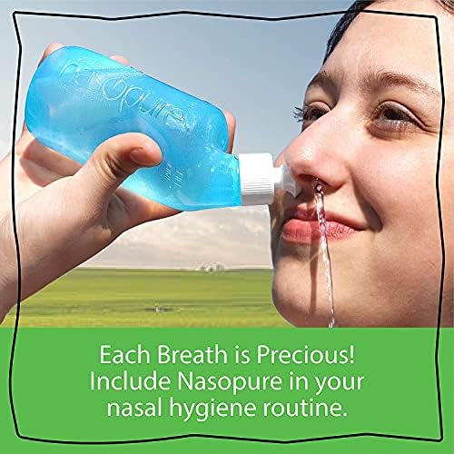 Nasopure Nasal Wash, Refill Kit, “The Nicer Neti Pot” Sinus Wash Kit, Comfortable Nasal Rinse 40 Salt Packets (3.75 Grams Each), Nasal Congestion