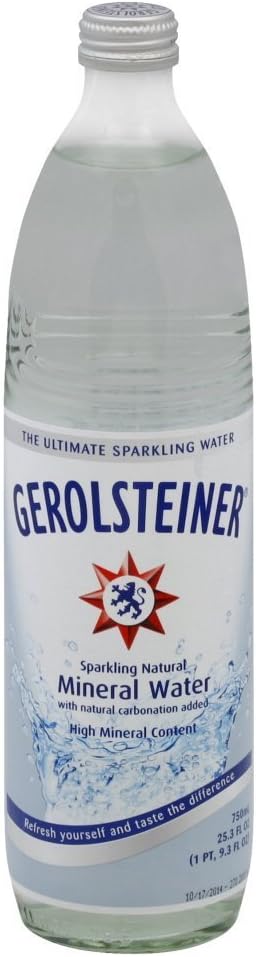 GEROLSTEINER NATURAL SPRK MINERAL WATER GLASS BOTTLE 1 CT 25.3 OZ - 0075502386671