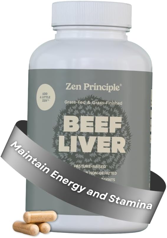 Zen Principle Ultra-Pure Desiccated Beef Liver, Grass-Fed & Finished New Zealand, No Hormones or GMOs, Natural Energy & Workout Support with Iron