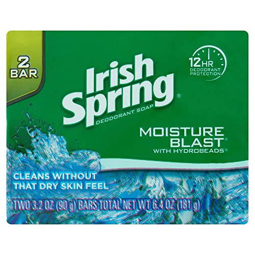 Irish Spring Deodorant Soap, Moisture Blast, 3.7 Ounce (Pack of 3)