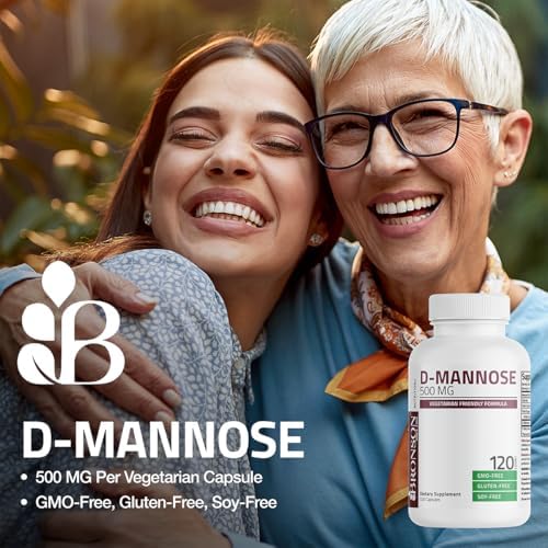 Bronson D-Mannose 500 MG Vegetarian Friendly Formula Non-GMO, 60 Capsules
