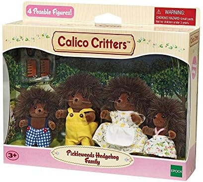 Calico Critters Pickleweeds Hedgehog Family - Set of 4 Collectible Doll Figures for Children Ages 3+