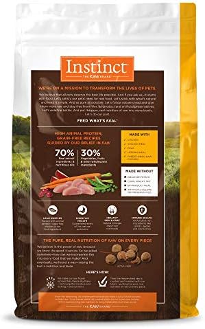 Instinct Original Dry Dog Food, Raw Coated Kibble, Real Chicken, 4 lb. Bag | Raw-coated kibble with cage-free chicken for strong muscles, digestive health, and healthy skin & coat, grain-free