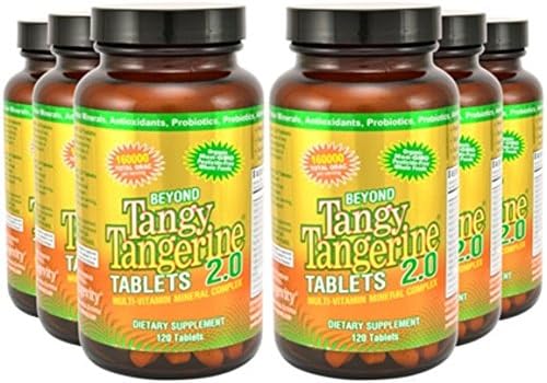 Youngevity Beyond Tangy Tangerine 2.0 Multivitamin Mineral Tablets, 2-Pack | 240 tablets, 60 servings, prebiotics, probiotics, amino acids, enzymes, sugar-free, gluten-free, 160,000 ORAC, travel-ready