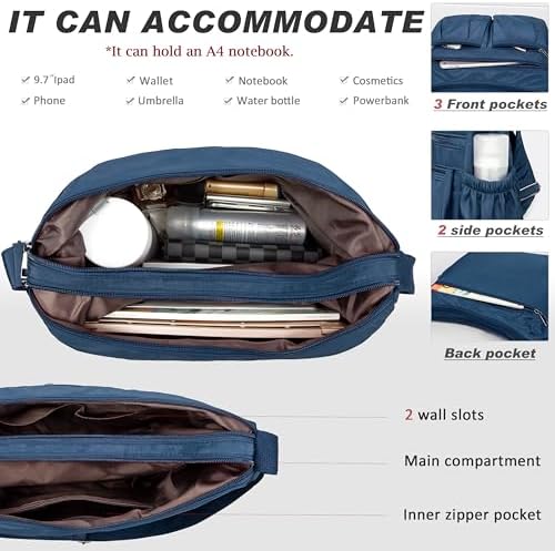 VOLGANIK ROCK Crossbody Purses for Women Shoulder Handbags Lightweight Waterproof Nylon Travel Bag Ladies Pocketbooks