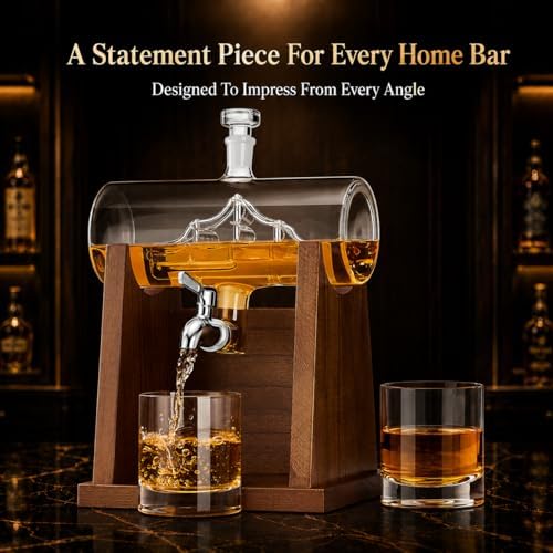 Jillmo Ship Whiskey Decanter Set for Men, 1250ml