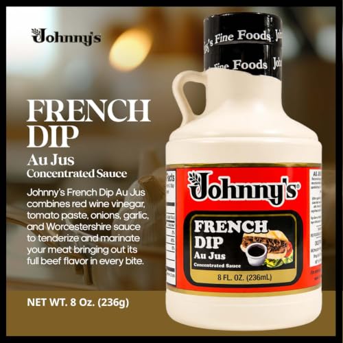 Johnny's - French Dip Au Jus Concentrated Sauce - 8 fl oz | Concentrated Au Jus Sauce, Great For French Dip Sandwiches, Roast Beef, Gravy