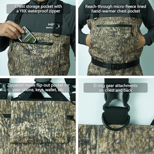 BASSDASH Camo Breathable Boot Foot Hunting Waders Ripstop Lightweight Chest Wader for Fishing ATV
