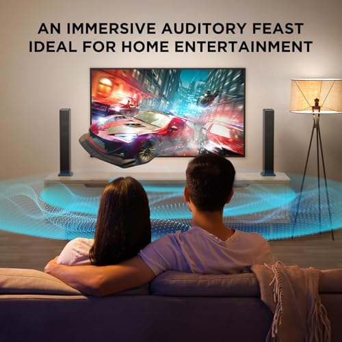 2.0 ch 100W Sound Bar for Smart TV, 2-in-1 Detachable Bluetooth 5.3 Speaker with 3 EQ Modes & Adjustable Bass - Home Theater Audio for Movies, Gaming