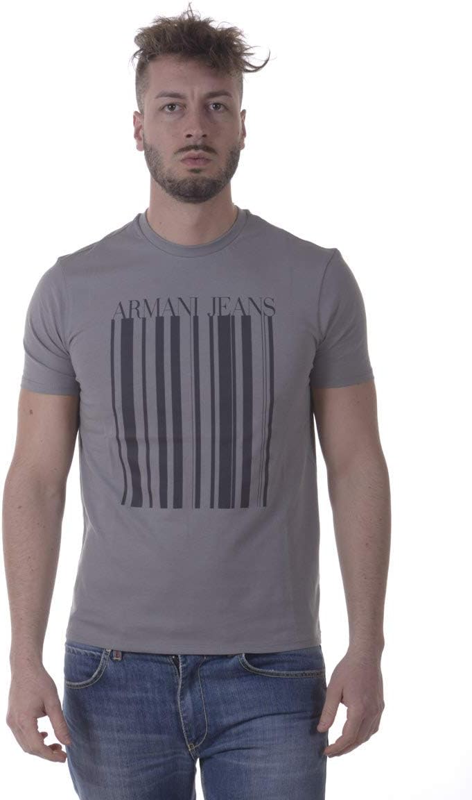 Emporio Armani Mens Regular Fit Jersey Barcode T-Shirt
