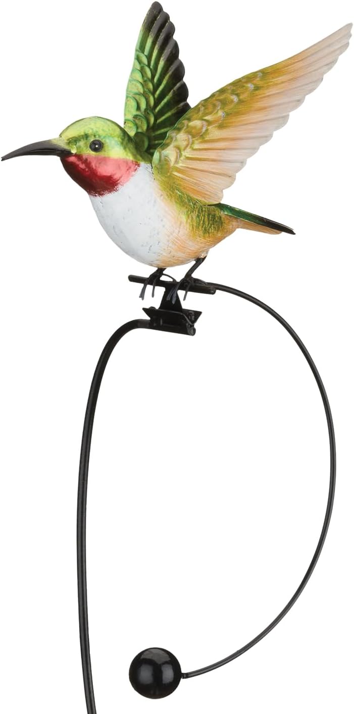 Regal Art & Gift Rocker Hummingbird Garden Stake, Kinetic Metal Yard Art