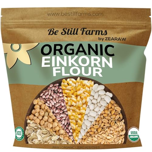 Organic Einkorn Farro Grain 4.8 lb - Einkorn Wheat Berries Bulk Whole | Ancient Grains Ideal for Soup, Flour, Bread - High in Fiber - USA Grown | USDA Certified | Vegan | Non-GMO