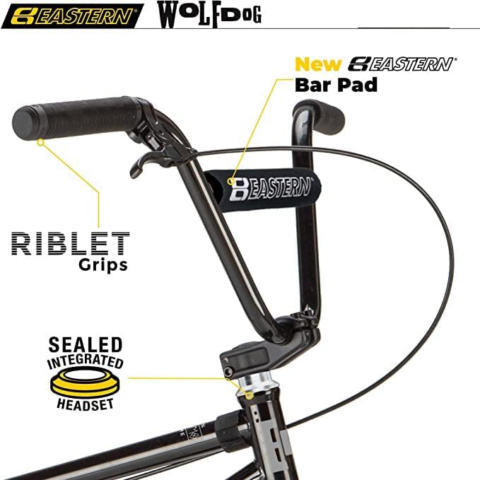 Eastern Bikes Wolfdog BMX Bike, 20-Inch, Full Chromoly Frame (Black)