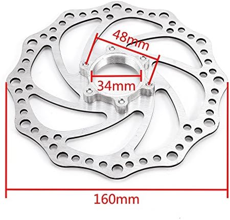 BlueSunshine Front and Back Disk Brake Kit - 160mm For 80cc Gas Motorized Bicycle - Freewheel Threaded Hubs Hole distance of 48mm