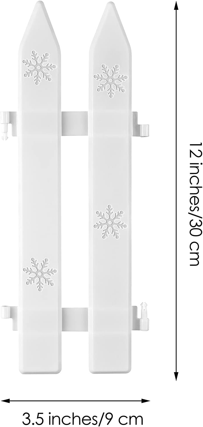 URATOT 20 Pieces Christmas Tree Thick White Plastic Picket Fence for Pets and Kids - Party, Garden, Home Decoration, 12 Inches