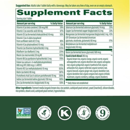 MegaFood One Daily Multivitamin for Men 40+ with 21 Nutrients, 90 Tablets | Immune Support, Heart, Muscle & Prostate Health, Methylated B12, Methylfolate, Vitamin D3, C & Zinc, Vegetarian, 90 Servings