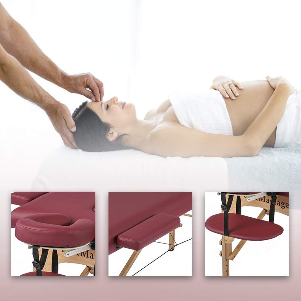 BestMassage Massage Bed Portable Massage Table 28 inch Wide Lash Bed Height Adjustable PU Leather 2 Folding with Oxford Bag for Spa Footmassage Facial CareSpa Tattoo