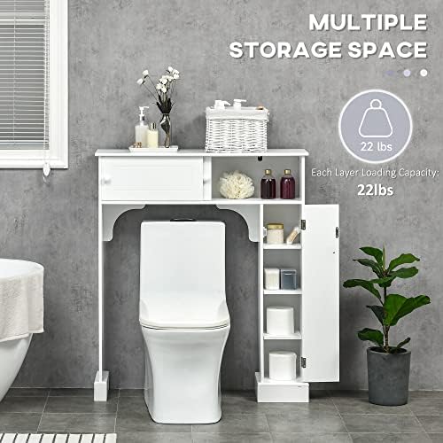 HOMCOM Over The Toilet Bathroom Cabinet Storage Cabinet White