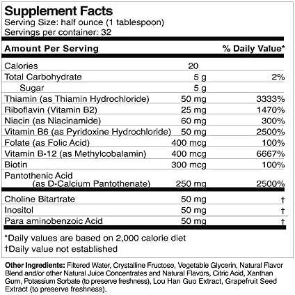 Life Solutions - Liquid Super B-Complex - 16 Oz. Naturally Support Your Body's Energy Levels and Metabolism
