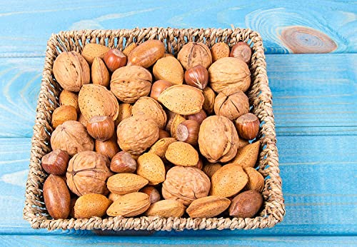 Anna and Sarah Premium Mixed Nuts in Shell, 4 Pound Bag, California Jumbo Chandler Walnuts, Georgia Extra Large Pecans, California Almonds