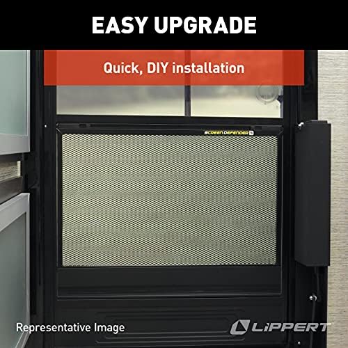 Lippert Components 859794 Screen Defender RV Entry Door Aluminum Screen Protector, 30-inch, Black
