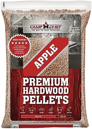 Camp Chef Orchard Apple BBQ Pellets, Hardwood Pellets for Grill, Smoke, Bake, Roast, Braise and BBQ, 20 lb. Bag