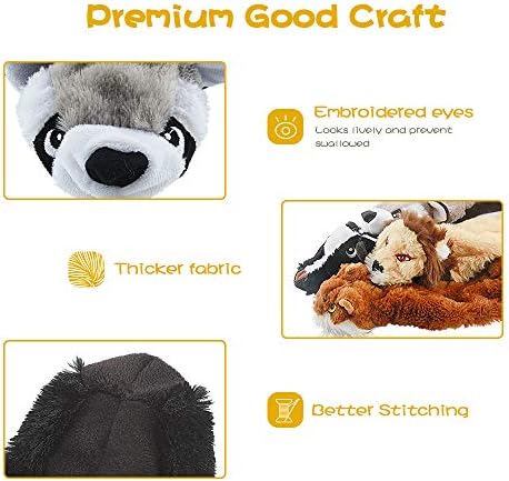 Dog Squeaky Chew Toys No Stuffing Soft Plush for Small Medium Large Breed
