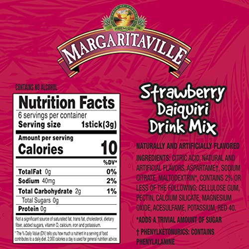 Singles To Go! Margaritaville Water Drink Mix, Pina Colada, 72 Packets