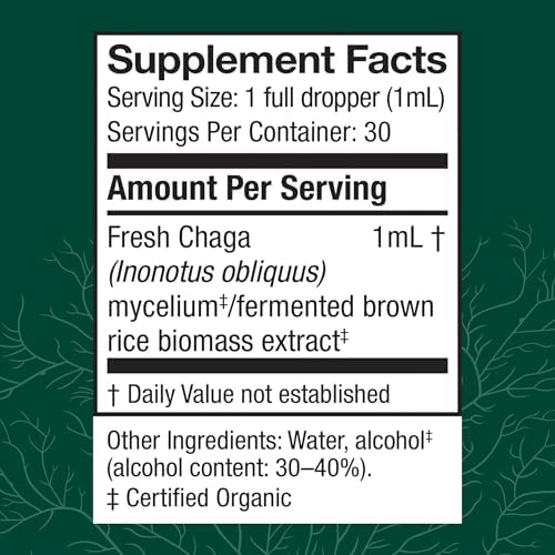 Host Defense Chaga Extract - Immune System Support Supplement - Chaga Mushroom for Antioxidant Activity Support - Liquid Dietary Mushroom Supplement - 2 fl oz (60 Servings)*