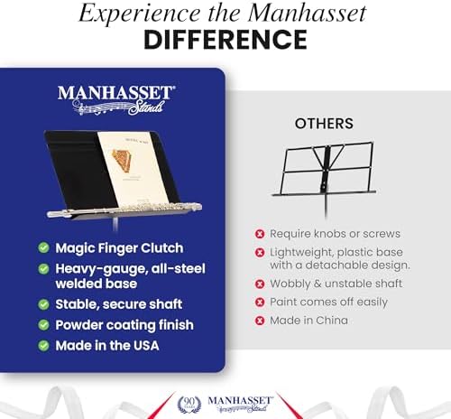 Manhasset Music Stand For Sheet Music - Bulk Pack of 6 Stands - 48 Symphony Model - Long Lasting