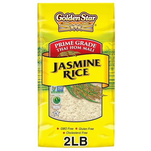 Golden Star Thai Hom Mali White Jasmine Rice - Prime Grade White Rice - 10 lb Bag | Prime Grade White Rice - Great for Gumbo, Curries & More - Cook in Microwave or on Stove Top