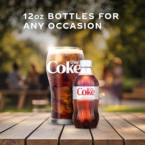 Diet Coke Soda Soft Drink Bottles, 12 fl oz, 8 Pack | No sugar, no calories, 46 mg caffeine per bottle