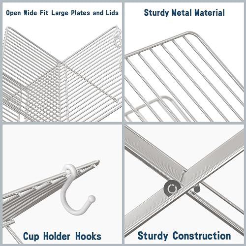 Simple Houseware Collapsible Dish Drying Rack, Chrome