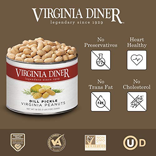 Virginia Diner Zatarain's Spicy Cajun Peanuts - Gourmet Cajun Peanuts Non-GMO, Preservative Free Gifts from Virginia Since 1929-18 Oz Can