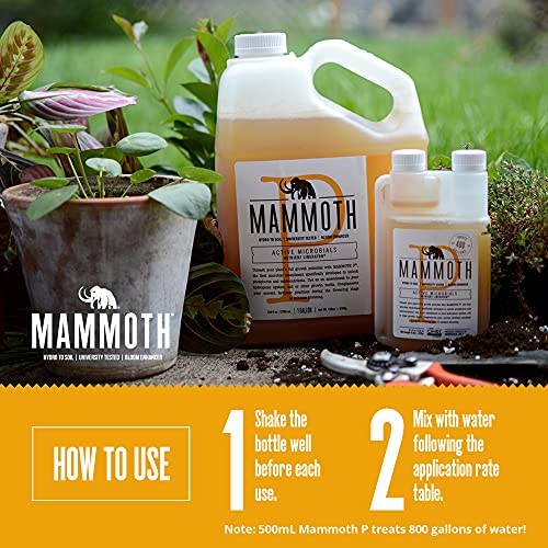 Mammoth Organic Bloom Booster | Mammoth P Organic Fertilizer Microbial Inoculant | 16% Proven Increase in Yield (250 ml)