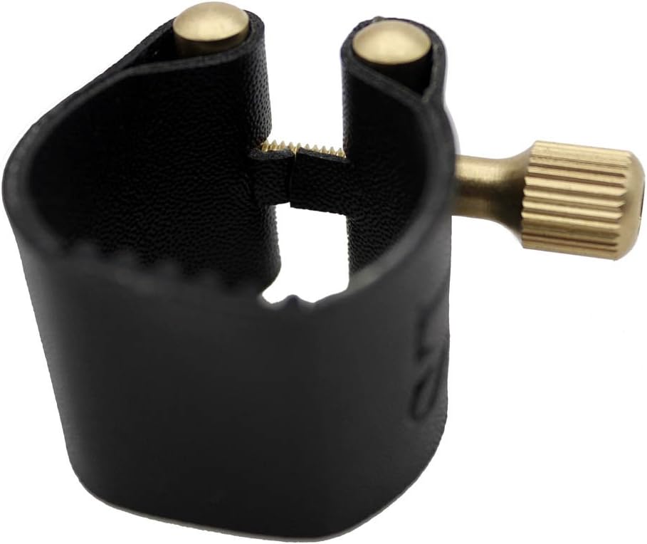 Andoer Alto Saxophone Ligature Fastener Compact Durable Artificial Leather for Alto Saxophone Rubber Mouthpiece