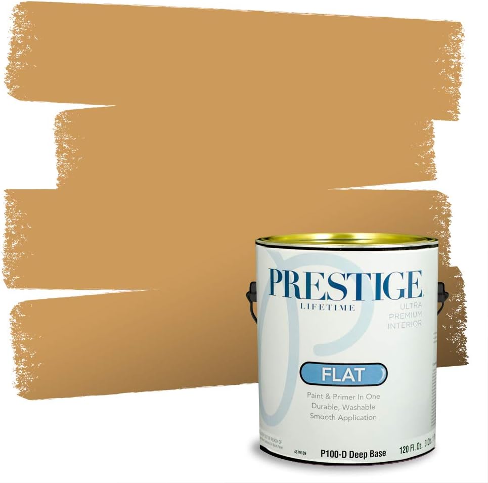 PRESTIGE Paints Exterior Paint and Primer In One, 1-Gallon, Satin, Comparable Match of Sherwin Williams* Cachet Cream*